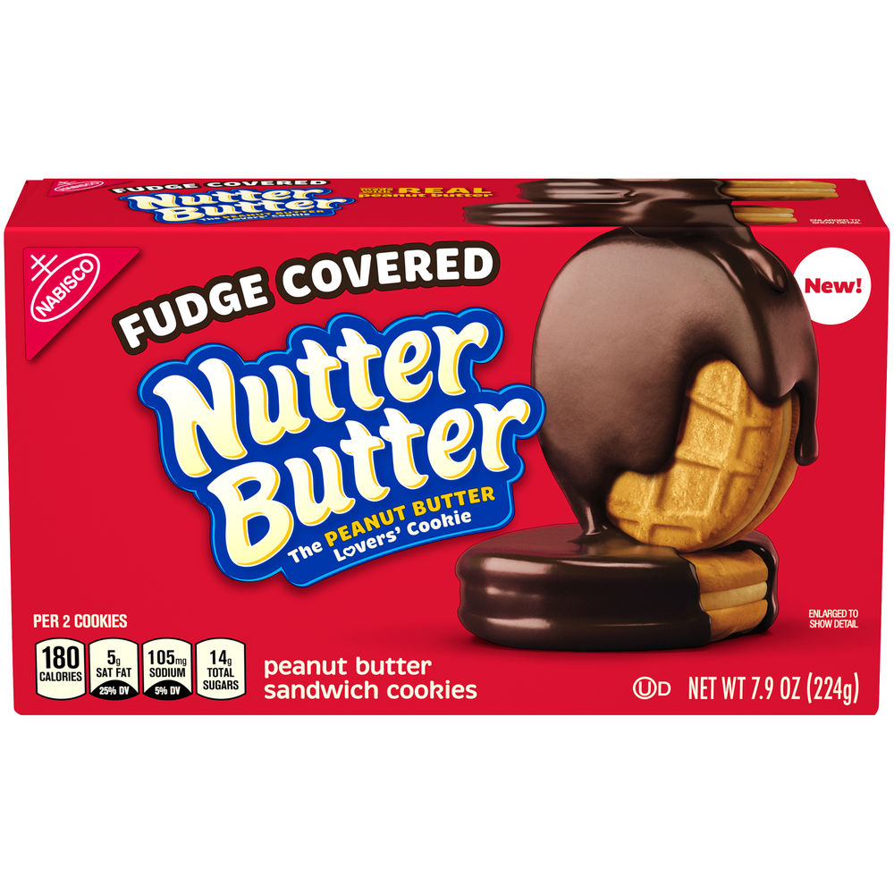 Nabisco Fudge Covered Nutter Butter Peanut Butter Sandwich Cookies (7.9 oz. Box)