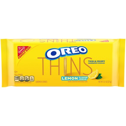Nabisco Oreo Thins Lemon Creme Sandwich Cookies Family Size (13.1 oz.)