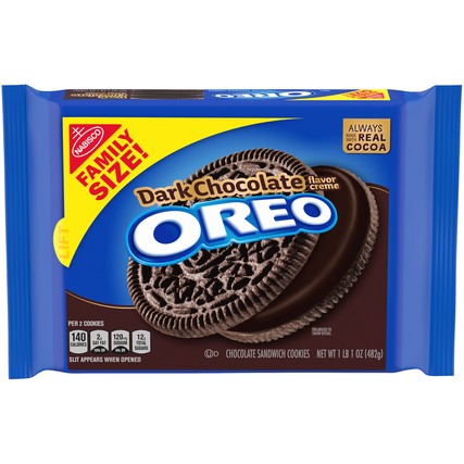 Nabisco Oreo Dark Chocolate Flavor Creme Chocolate Sandwich Cookies Family Size (17 oz.)
