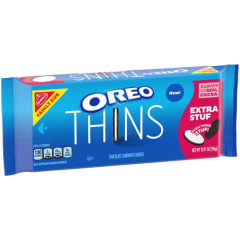 Nabisco Oreo Thins Extra Stuf Chocolate Sandwich Cookies Family Size (13.97 oz.)