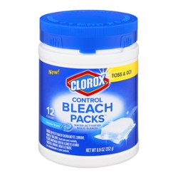 Clorox Control Bleach Packs Water-Activated Solid Bleach Regular Scent (12 count canister)