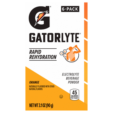 Gatorlyte Rapid Rehydration Orange Electrolyte Beverage Powder (6 count/3.1 oz. box)