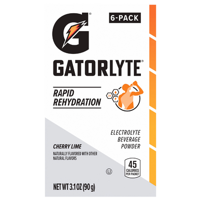 Gatorlyte Rapid Rehydration Cherry Lime Electrolyte Beverage Powder (6 count/3.1 oz. box)