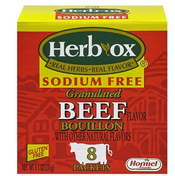 Herb Ox Sodium Free Beef Flavor Granulated Bouillon Packets (8 count box)