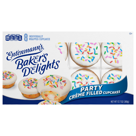 Entenmann's Baker's Delight Party Creme Filled Cupcakes (8 count/12.7 oz. box)