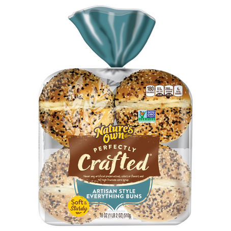 Nature's Own Perfectly Crafted Artisan Style Everything Hamburger Buns (8 count)