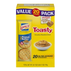 Lance Toasty Crackers w/ Peanut Butter Value Pack (20 pack box)