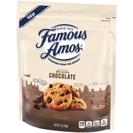 Famous Amos WONDERS FROM THE WORLD Belgian Chocolate Chip Bite Size Cookies (7 oz. pouch)