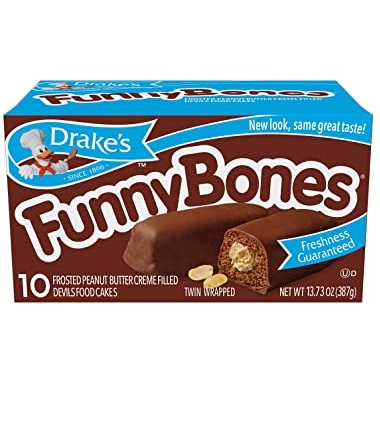 Drake's Funny Bones Frosted Peanut Butter Creme Filled Cakes (10 count/13.73 oz. box)