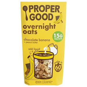 Proper Good Chocolate Banana Peanut Butter Overnight Oats 15g Protein (2.58 oz. pouch)