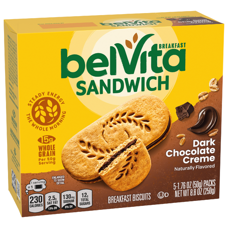 Nabisco Belvita Sandwich Dark Chocolate Creme Breakfast Biscuits (5-2 count packs)
