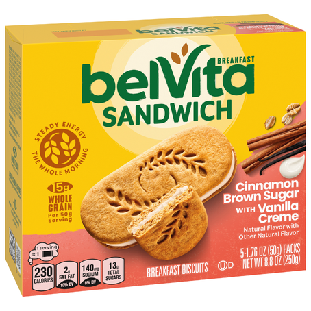 Nabisco Belvita Sandwich Cinnamon Brown Sugar with Vanilla Creme Breakfast Biscuits (5-2 count packs)