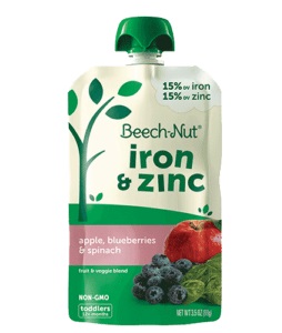 Beech-Nut Iron & Zinc Apple, Blueberries & Spinach (3.5 oz. pouch)