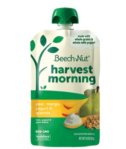 Beech-Nut Harvest Morning Pear, Mango, Yogurt & Granola (3.5 oz. pouch)