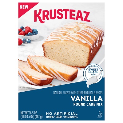 Krusteaz Vanilla Pound Cake Mix w/ Sweet Glaze Mix (16.5 oz. box)