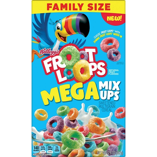 Kellogg's Froot Loops Mega Mix Ups Cereal Family Size (12.6 oz.)