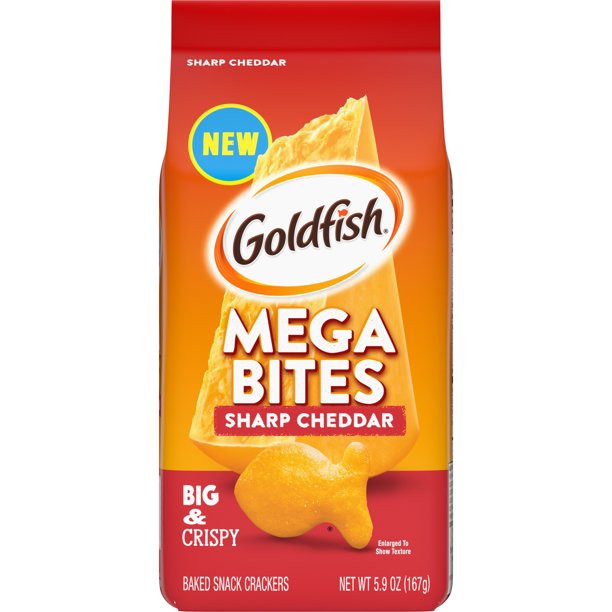 Pepperidge Farm Goldfish Mega Bites Sharp Cheddar Crackers (5.9 oz. bag)