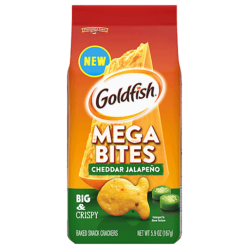 Pepperidge Farm Goldfish Mega Bites Sharp Cheddar Jalapeno Crackers (5.9 oz. bag)