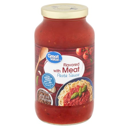 Any Brand of Traditional Pasta Sauce Flavored w/ Meat (24 oz. jar)