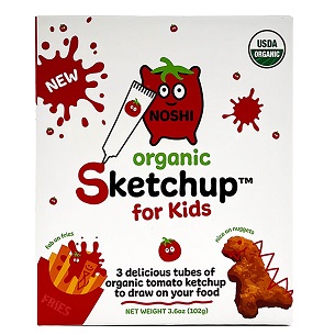 NOSHI Organic Sketchup for Kids (3 tubes to draw on food/3.6 oz. box)
