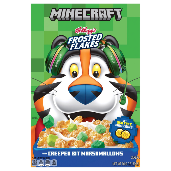 Kellogg's Minecraft Frosted Flakes Cereal with Creeper Bit Marshmallows (10.6 oz.)