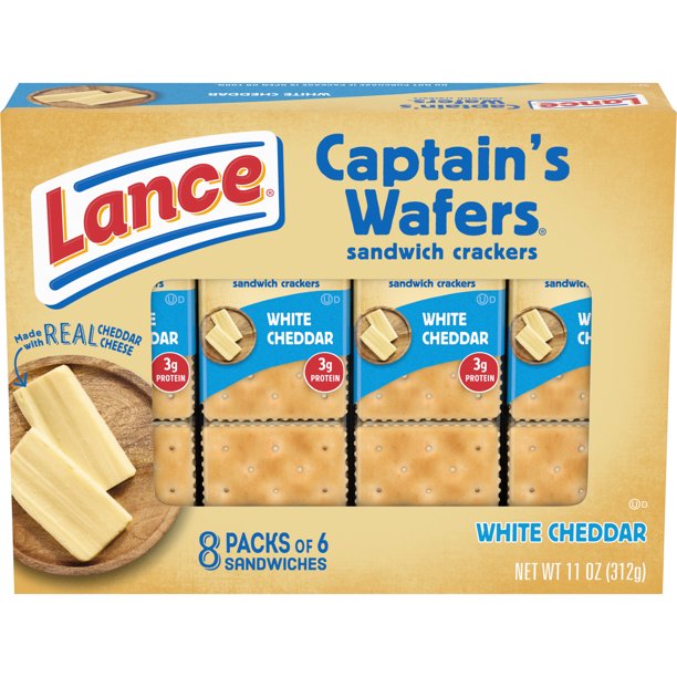 Lance Captain's Wafers White Cheddar (8 pack)