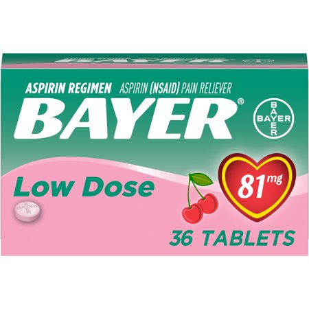 Bayer Chewable 81mg Cherry or Orange Tablets (36 count)