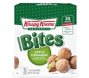 Krispy Kreme Doughnuts Bites Apple Cinnamon (5 pocuhes/20 total doughnut holes - 8 oz. box)