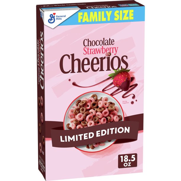 General Mills Limited Edition Chocolate Strawberry Cheerios Family Size Box (18.5 oz.)