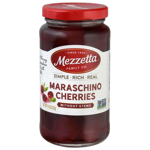 Mezzetta Maraschino Cherries without Stems (11 oz. jar)