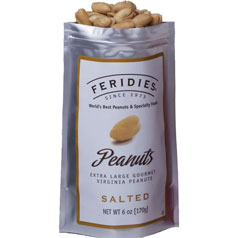 Feridies Salted Extra Large Gourmet Virginia Peanuts (6 oz. zip pouch)