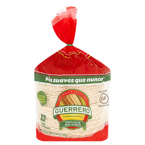 Guerrero White Corn Tortillas (80 count stack/4.16 lb. bag)