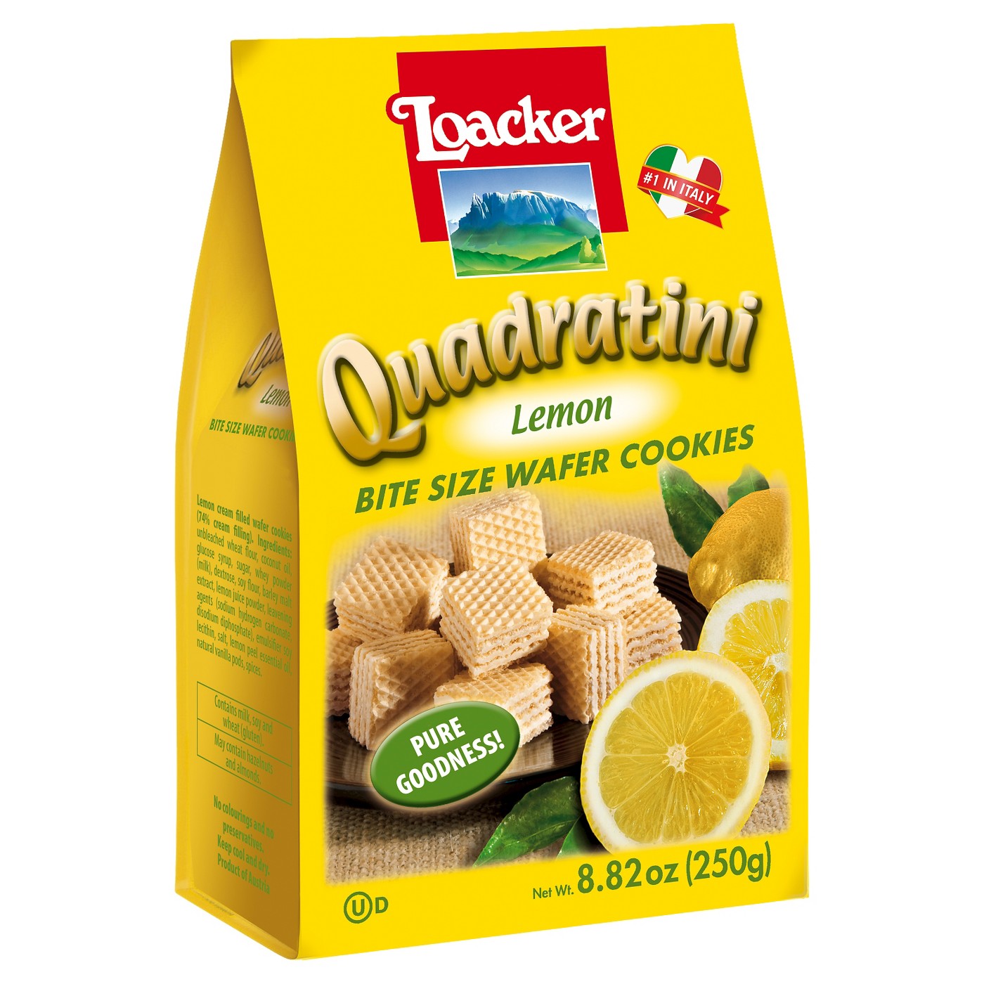 Loacker Quadratini Lemon Wafer Cookies (8.82 oz. bag)