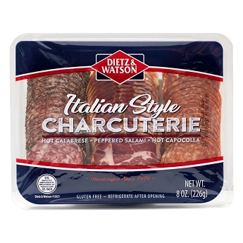 Dietz & Watson Italian Charcuterie Deli Tray Hot Calabrese, Pepper Salami, Hot Capocollo (8 oz.)