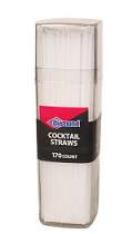 Diamond White Cocktail Straws (170 count)
