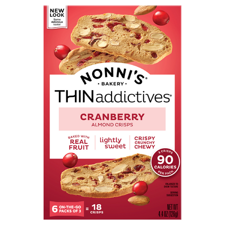 Nonni's THINaddictives Cranberry Almond Crisps (6 On The Go Packs/4.4 oz. box)
