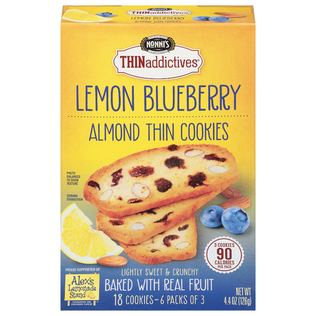 Nonni's THINaddictives Lemon Blueberry Almond Crisps (6 On The Go Packs/4.4 oz. box)