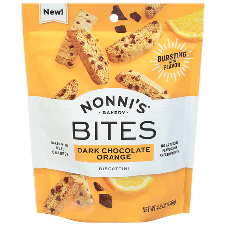 Nonni's Bites Dark Chocolate Orange Biscottini (4.8 oz. pouch)