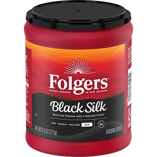 Folgers Black Silk Dark Roast Ground Coffee (9.6 oz.)