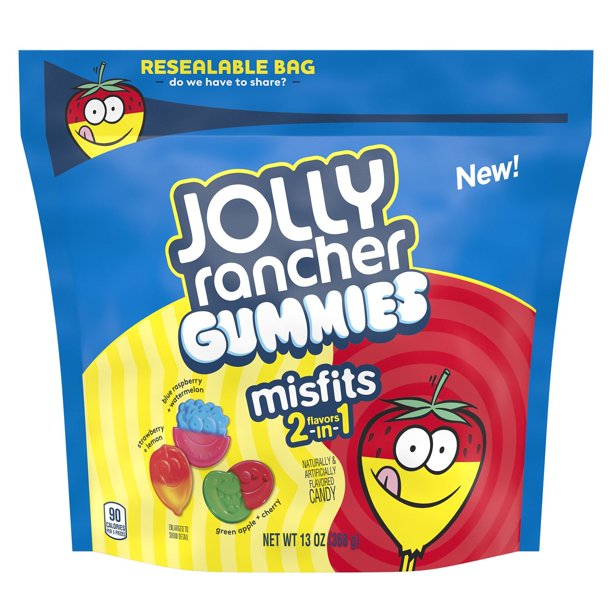 Jolly Rancher Gummies Misfits Flavors 2-in-1 (13 oz. zip pouch)