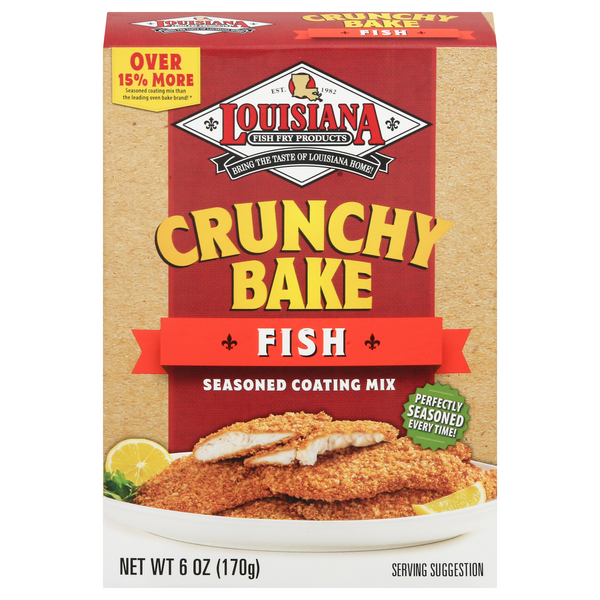 Louisiana Fish Fry Products Crunchy Bake Fish Seasoned Coating Mix (6 oz. box)