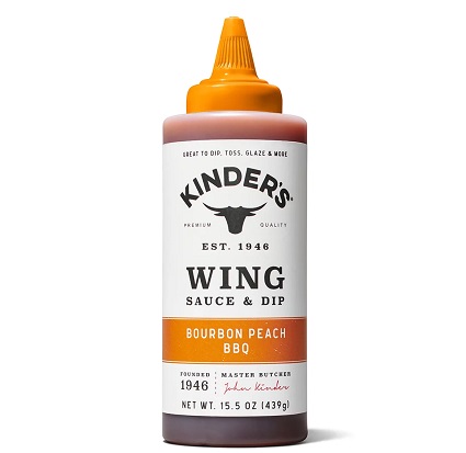 Kinder's Bourbon Peach Wing Sauce & Dip (15.5 oz. squeeze)