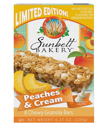 Sunbelt Bakery Limited Edition Peaches & Cream Chewy Granola Bars (8 count box)