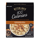 Better Oats 100 Calories Cinamon Roll Instant Oatmeal (10 count box/9.8 oz.)