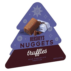Hershey's Nuggets Truffles Milk Chocolate Truffles in Christmas Tree Shaped Gift Box (6.4 oz.)