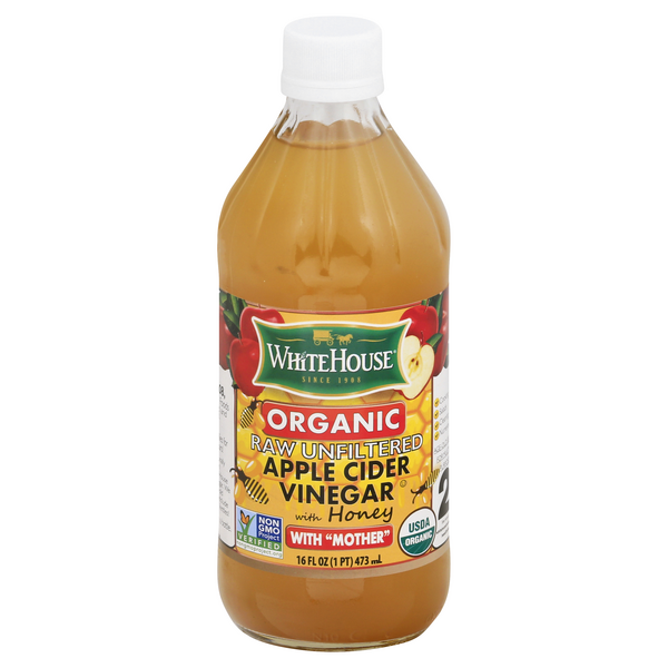 White House Organic Apple Cider Vinegar with Honey with Mother (16 oz. bottle)