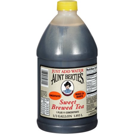 Aunt Bertie's Sweet Brewed Tea Concentrate (1/2 gallon plastic jug/makes 24 quarts)