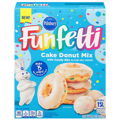 Pillsbury Funfetti Cake Donut Mix with Candy Bits (16.2 oz. box)