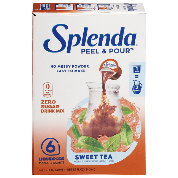 Splenda Peel & Pour Zero Calorie Drink Mix Sweet Tea (6 pods)