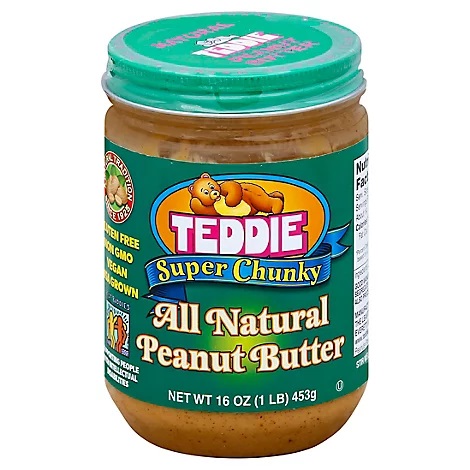 Teddie All Natural Super Chunky Peanut Butter (16 oz. glass jar)